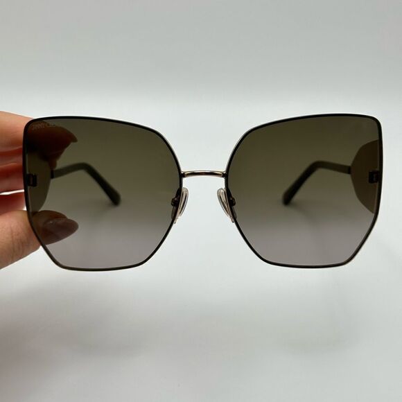 JIMMY CHOO Sunglasses River/S 763 Gold Oversized Women NEW main image 5
